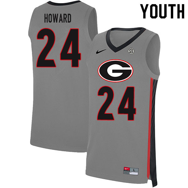 2020 Youth #24 Rodney Howard Georgia Bulldogs College Basketball Jerseys Sale-Gray - Click Image to Close